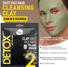 Carica l'immagine nel visualizzatore di Gallery, 7DAYS Maschera Viso Skincare Kit | Sistema in 3 Fasi Detox, Purificante, Anti-età | Maschere viso in Tessuto Idratante con Argilla e Acido Ialuronico | Skin Care Set Antirughe & Punti Neri