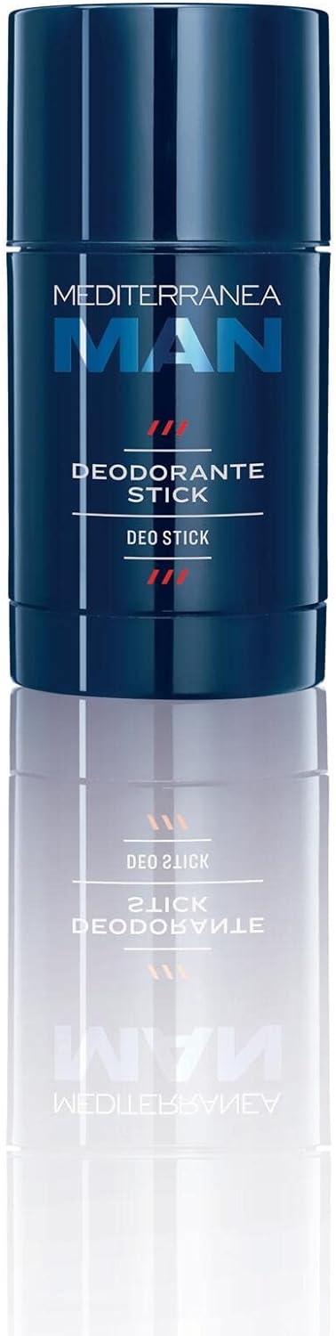 Mediterranea, Linea Man Deodorante Uomo in Stick, Azione Idratante, Copre i Cattivi Odori, Fresco e Asciutto, Formula Delicata- 75 ml