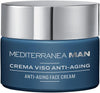 Mediterranea, Linea Man Crema Viso Antietà Uomo, Azione ldratante e Lenitiva, adatta a Tutti i Tipi di Pelle, Texture Leggera - 50 ml