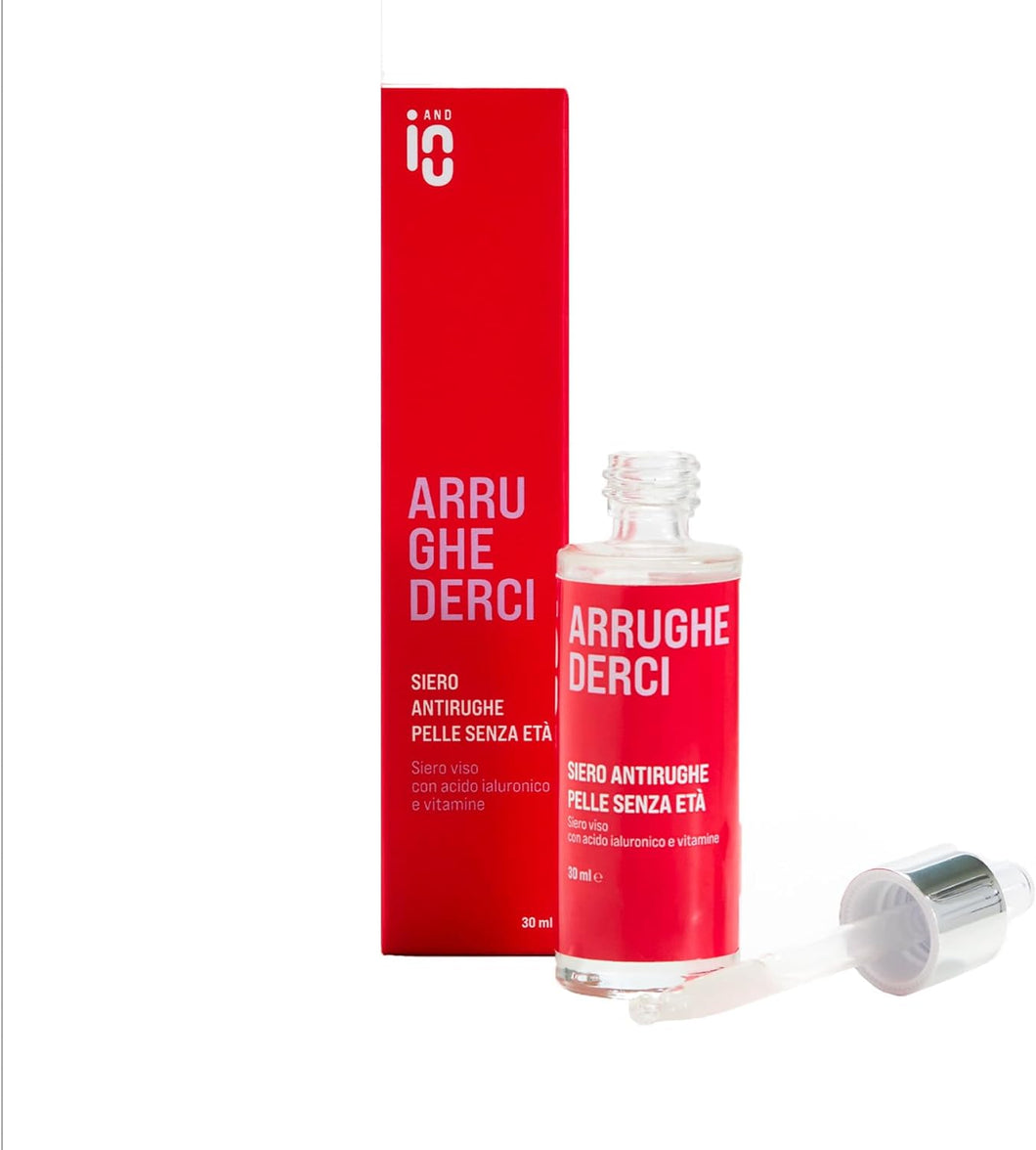 IandO - Arrughederci pelle senza età - Siero viso VITAMINA C e Acido ialuronico a 3 pesi molecolari, azione antietà, 30ml