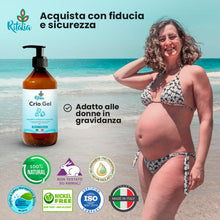 Carica l&#39;immagine nel visualizzatore di Gallery, 500ml Crema gambe effetto freddo defaticante e drenante per vene varicose e capillari rotti per gambe stanche gonfie e pesanti Ritalia® Crio gel BIO migliora circolazione RASSODANTE e tonificante
