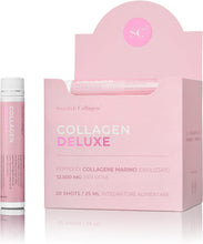 Carica l&#39;immagine nel visualizzatore di Gallery, Swedish Collagen - 20 GIORNI - Collagen Deluxe 20 Shots DA 25 ml Peptidi di Collagene Marino Idrolizzato | 12.500 mg Collagene | Con Acido Ialuronico, Vitamine e Minerali
