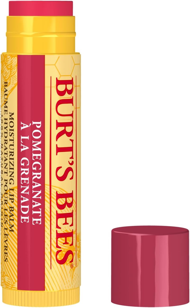 Burt's Bees Balsamo per Labbra al Melograno, Idratante con Cera d'Api e Vitamina E, 100% di Origine Naturale