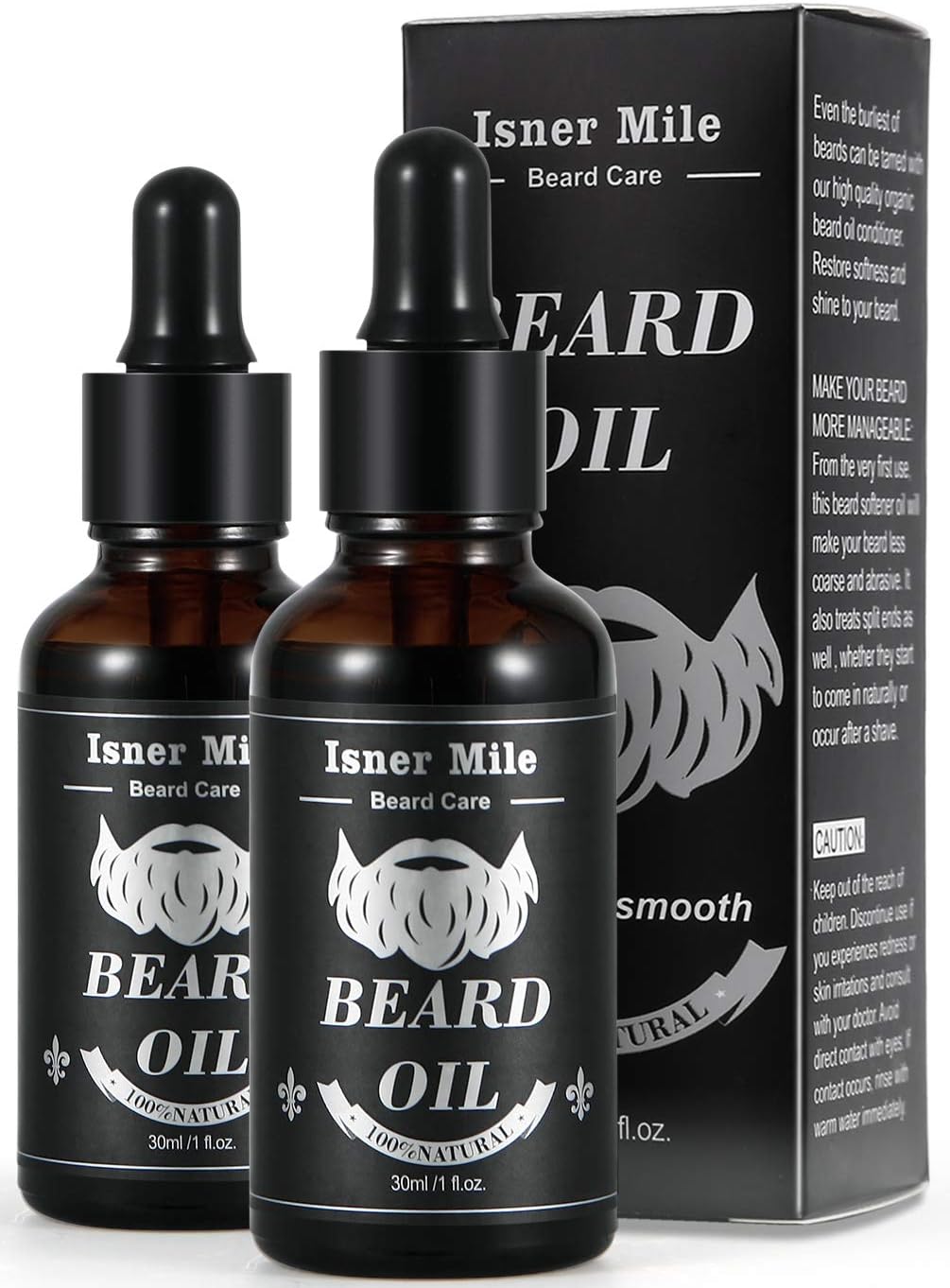 2 Pacchi di Olio Barba Ricino per Uomo Cura Barba, Migliore per La Crescita della Barba, Ammorbidire, Idratare, Rinforzare e Manutenzione - Puro Ingredienti Naturali 1