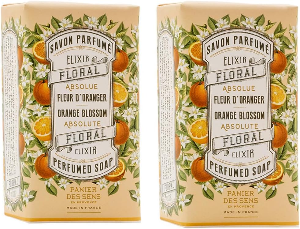 Panier des Sens Sapone Solido - Made in France - 2x150g (Fiore d'Arancio)