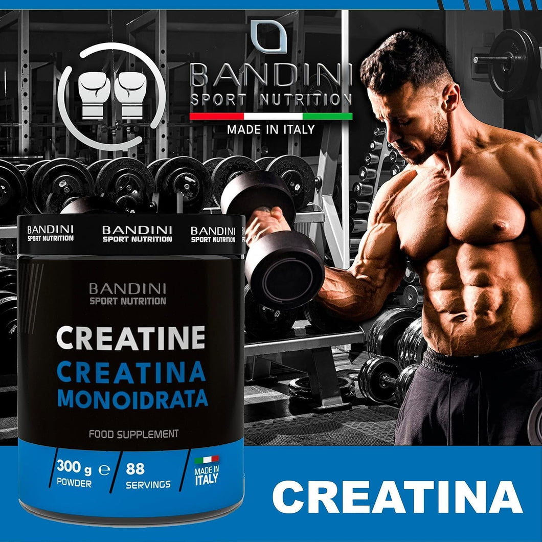 Bandini® Creatina Monoidrata in Polvere Pura al 100% - Integratore per Allenamento, Sport, Palestra e Pre Workout - Include Dosatore - 100% Vegan - A base di Creatine Monoidrato