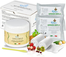 Carica l&#39;immagine nel visualizzatore di Gallery, CELLULITE GAMBE E GLUTEI 700g FANGHI + 4 Bendaggio Anticellulite per il trattamento completo della cellulite radicata e ostinata - ingredienti vegani (Bende + fanghi)
