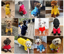 Carica l&#39;immagine nel visualizzatore di Gallery, Impermeabile fashion per cani, con cerniera per indossare e togliere facilmente, tessuto impermeabile, con coulisse regolabile e cappuccio staccabile-Giallo
