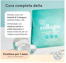 Carica l&#39;immagine nel visualizzatore di Gallery, Collagene in Polvere - Collagene e Acido Ialuronico, Integratore Collagene da Bere - Collagene Idrolizzato – NON AROMATIZZATO – 400g - Integratori per Capelli, Pelle, Articolazioni
