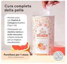 Carica l&#39;immagine nel visualizzatore di Gallery, Collagene Acido Ialuronico Integratore con Collagene Marino - Collagene in Polvere Idrolizzato Puro – Pompelmo Rosa – Collagene da Bere 400g - Integratore Pelle e Articolazioni
