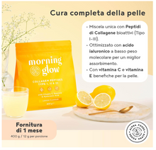 Carica l&#39;immagine nel visualizzatore di Gallery, Morning Glow Collagene in Polvere - Collagene da Bere per il Mattino con Guaranà - Collagene e Acido Ialuronico con Vitamina E e C - Integratore con Acido Ialuronico per Pelle, Articolazioni &amp; Ossa
