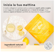 Carica l&#39;immagine nel visualizzatore di Gallery, Morning Glow Collagene in Polvere - Collagene da Bere per il Mattino con Guaranà - Collagene e Acido Ialuronico con Vitamina E e C - Integratore con Acido Ialuronico per Pelle, Articolazioni &amp; Ossa
