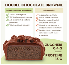 Carica l&#39;immagine nel visualizzatore di Gallery, 15 Barrette proteiche vegan - BROWNIE AL DOPPIO CIOCCOLATO - Alto Contenuto Proteico, a Basso Contenuto di Carboidrati
