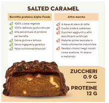 Carica l&#39;immagine nel visualizzatore di Gallery, Barrette Proteiche Vegan - CARAMELLO SALATO - 15 Barrette Energetiche Vegane Ricche di Proteine e Fibre – Snack Proteico a Basso Contenuto di Carboidrati e Zuccheri
