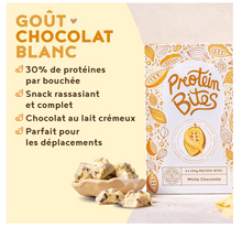 Carica l&#39;immagine nel visualizzatore di Gallery, Protein Bites - Snack Fitness Proteici al Cioccolato Bianco - con 78% di cioccolato al latte, cacao, soia e proteine del latte - Integratori Pre Workout
