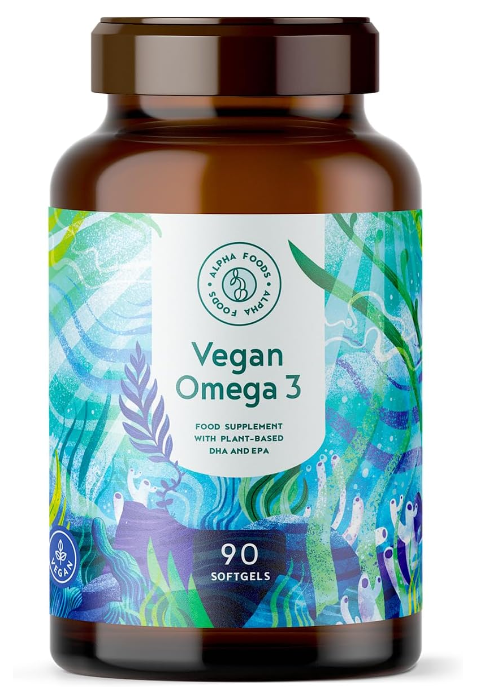 Omega 3 Vegan - Olio di Pesce Omega 3 Capsule. Integratore Omega 3, 90 Capsule Softgel, con Aminoacidi Essenziali EPA DHA – Omega3, alternativa a olio di fegato di merluzzo