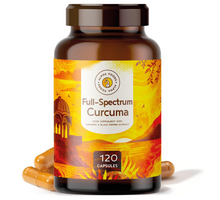 Carica l&#39;immagine nel visualizzatore di Gallery, Curcuma capsule con Piperina naturale - 120 capsule - curcuma e piperina plus ad alto dosaggio con curcuminoidi (curcumina, demetossicurcumina e bisdemetossicurcumina) e Piperine
