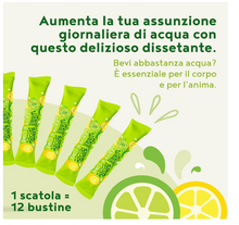 Carica l&#39;immagine nel visualizzatore di Gallery, Water Booster - Acqua Aromatizzata al Limone e Lime con Vitamina C - Naturalmente Deliziosa, a Basso contenuto Calorico e Senza Zuccheri Aggiunti - 12x2,5 g in polvere
