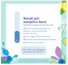 Carica l&#39;immagine nel visualizzatore di Gallery, Water Booster - Acqua Aromatizzata Mix con 3 gusti diversi (lime-limone, fiori di sambuco, açaí-mirtillo) - con Vitamina C- Naturalmente Deliziosa, a Basso contenuto Calorico e Senza Zuccheri Aggiunti
