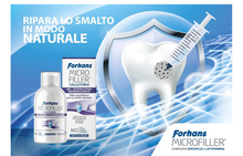 Carica l&#39;immagine nel visualizzatore di Gallery, Forhans, Collutorio Microfiller, Remineralizzante, per lo Smalto Dentale, Dona Rapido Sollievo per Denti Sensibili, Azione Antiplacca, Senza Parabeni e Fluoro, 500 ml
