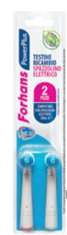 Forhans 2 Testine di ricambio Spazzolino Elettrico Power Plus compatibili Oral-B