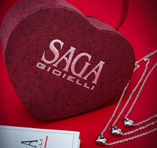 Carica l&#39;immagine nel visualizzatore di Gallery, SAGA GIOIELLI® Collana Donna San Valentino Tre Cuori Acciaio
