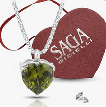 Carica l&#39;immagine nel visualizzatore di Gallery, SAGA GIOIELLI® Collana Donna Cuore Cristalli Punto Luce Acciaio
