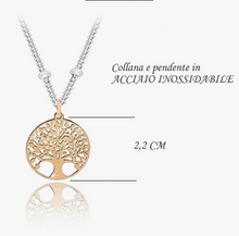 Carica l&#39;immagine nel visualizzatore di Gallery, SAGA GIOIELLI® COLLANA DONNA Acciaio inossidabile ALBERO DELLA VITA ROSE&#39;
