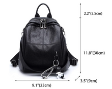 Carica l&#39;immagine nel visualizzatore di Gallery, BUKESIYI Donna Borsa Zaino Elegante Zainetto Borse a Tracolla Zaini Antifurto Zainetti 2023 PU Pelle CCIT78302 Nero
