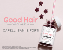 Carica l&#39;immagine nel visualizzatore di Gallery, Lashilé Good Hair Women, Integratore alimentare per la bellezza dei capelli con Biotina, Ferro, Vitamina B12 e Zinco, Senza zucchero, 60 pastiglie gommose, 1 mese di trattamento
