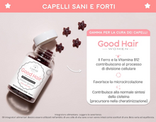 Carica l&#39;immagine nel visualizzatore di Gallery, Lashilé Good Hair Women, Integratore alimentare per la bellezza dei capelli con Biotina, Ferro, Vitamina B12 e Zinco, Senza zucchero, 60 pastiglie gommose, 1 mese di trattamento
