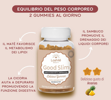 Carica l&#39;immagine nel visualizzatore di Gallery, Lashilé Good Slim Integratore per il Metabolismo e L&#39;Equilibrio del Peso corporeo con L-Carnitina, Sambuco, Cicoria, Matè, Vitamina B6 + C, 60 Pastiglie Gommose 1 mese di trattamento
