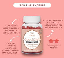 Carica l&#39;immagine nel visualizzatore di Gallery, Lashilé Good Diet Integratore Alimentare per Facilitare il Senso di Sazietà a Base di Carruba, L-Tirosina e Cromo, Senza Zucchero, 60 Pastiglie Gommose 1 mese di trattamento
