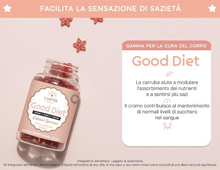 Carica l&#39;immagine nel visualizzatore di Gallery, Lashilé Good Diet Integratore Alimentare per Facilitare il Senso di Sazietà a Base di Carruba, L-Tirosina e Cromo, Senza Zucchero, 60 Pastiglie Gommose 1 mese di trattamento
