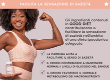 Carica l&#39;immagine nel visualizzatore di Gallery, Lashilé Good Diet Integratore Alimentare per Facilitare il Senso di Sazietà a Base di Carruba, L-Tirosina e Cromo, Senza Zucchero, 60 Pastiglie Gommose 1 mese di trattamento
