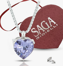 Carica l&#39;immagine nel visualizzatore di Gallery, SAGA GIOIELLI® Collana Donna Cuore Cristalli Punto Luce Acciaio
