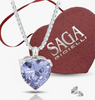 SAGA GIOIELLI® Collana Donna Cuore Cristalli Punto Luce Acciaio