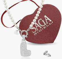 Carica l&#39;immagine nel visualizzatore di Gallery, SAGA GIOIELLI® Collana Donna Perle Ciondolo Iniziale Lettera Alfabeto Confezione Regalo Festa Della Mamma
