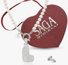 SAGA GIOIELLI® Collana Donna Perle Ciondolo Iniziale Lettera Alfabeto Confezione Regalo Festa Della Mamma