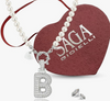 SAGA GIOIELLI® Collana Donna Perle Ciondolo Iniziale Lettera Alfabeto Confezione Regalo Festa Della Mamma