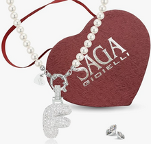 Carica l&#39;immagine nel visualizzatore di Gallery, SAGA GIOIELLI® Collana Donna Perle Ciondolo Iniziale Lettera Alfabeto Confezione Regalo Festa Della Mamma
