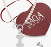 SAGA GIOIELLI® Collana Donna Perle Ciondolo Iniziale Lettera Alfabeto Confezione Regalo Festa Della Mamma