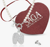 SAGA GIOIELLI® Collana Donna Perle Ciondolo Iniziale Lettera Alfabeto Confezione Regalo Festa Della Mamma