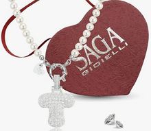 Carica l&#39;immagine nel visualizzatore di Gallery, SAGA GIOIELLI® Collana Donna Perle Ciondolo Iniziale Lettera Alfabeto Confezione Regalo Festa Della Mamma
