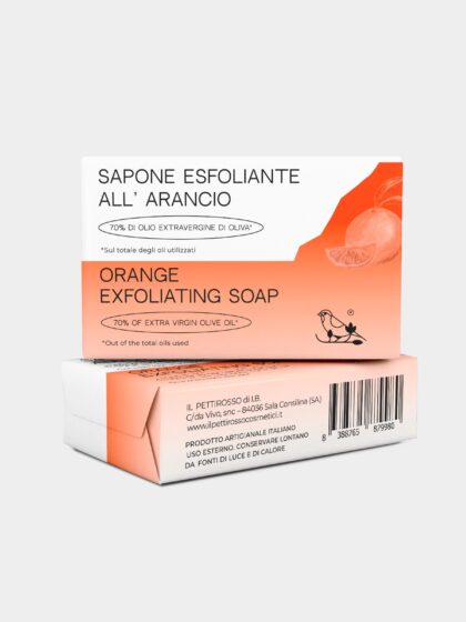 SAPONE ARTIGIANALE ESFOLIANTE ALL’ARANCIO - PETTIROSSO