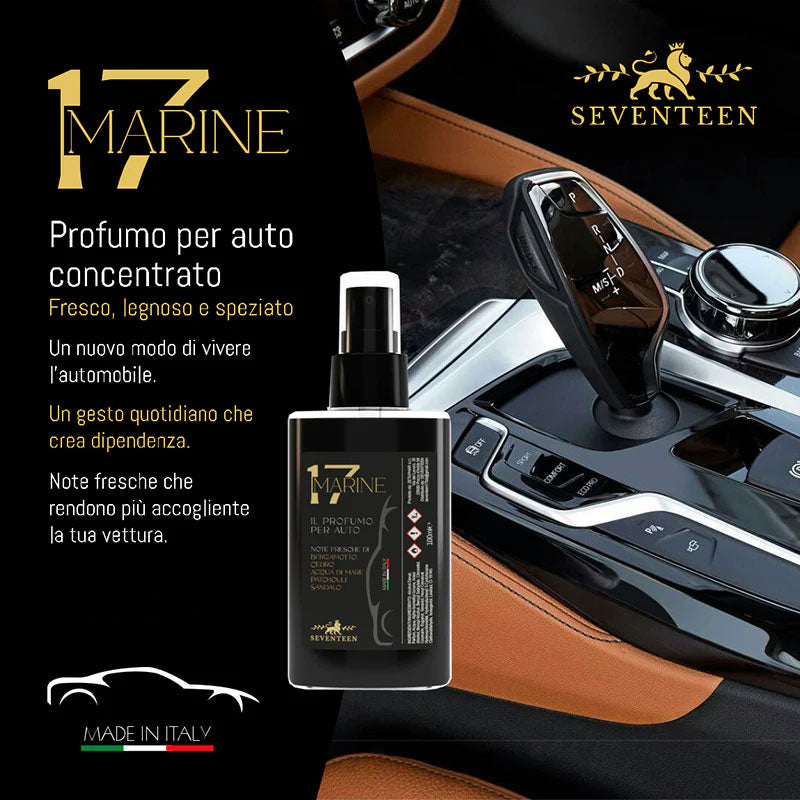 17 Marine - Profumo per la tua auto (100 ml) - Unisex BERGAMOTTO CEDRO ACQUA DI MARE PATCHOULI SANDALO